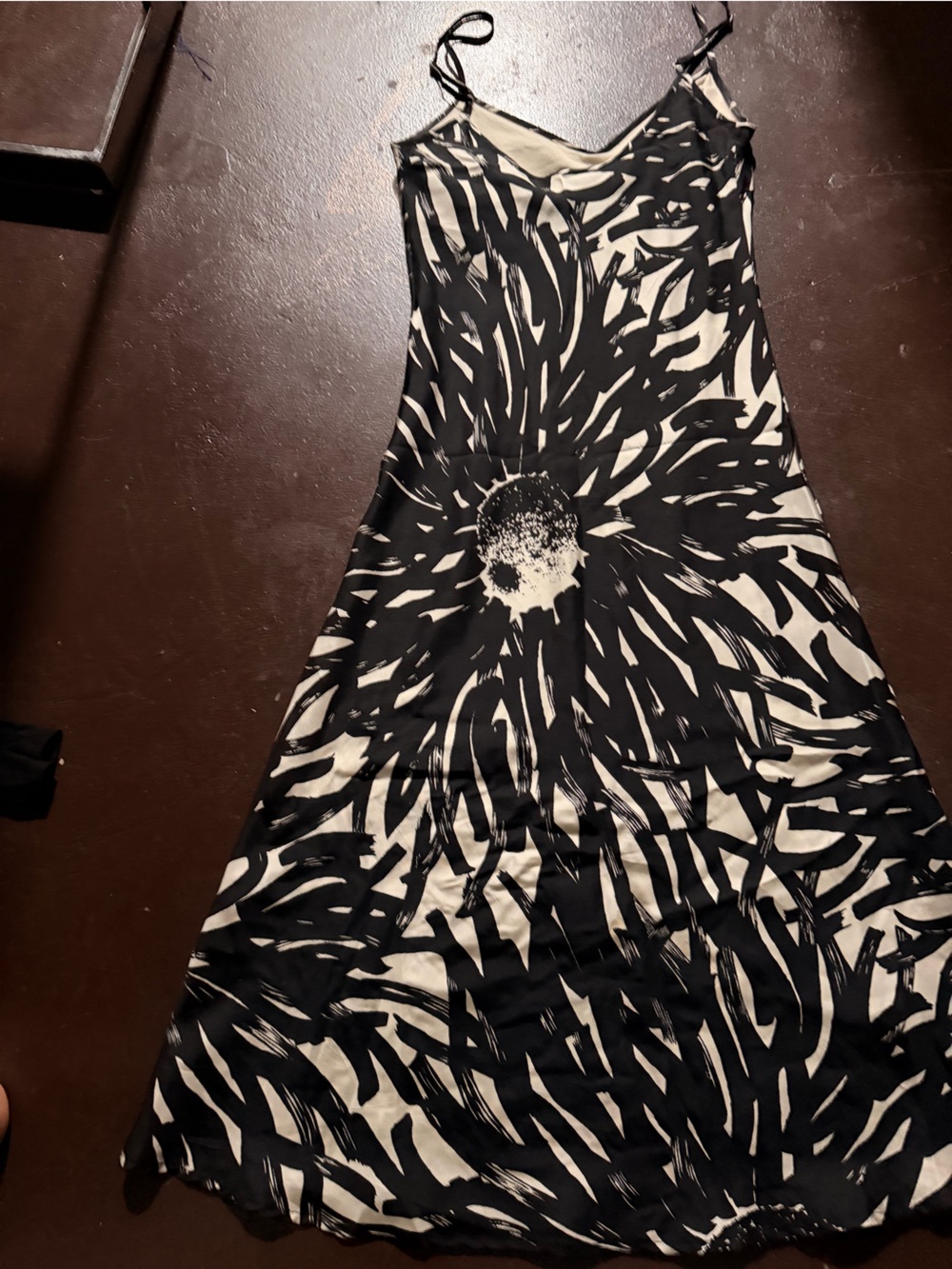 The Limited Black and White Maxi Dress with Floral Burst Print